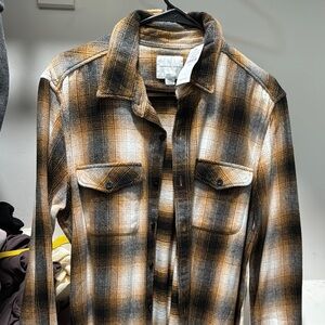 Men's Plaid Shirt in Black and Brown